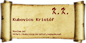 Kubovics Kristóf névjegykártya