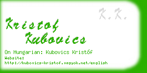 kristof kubovics business card